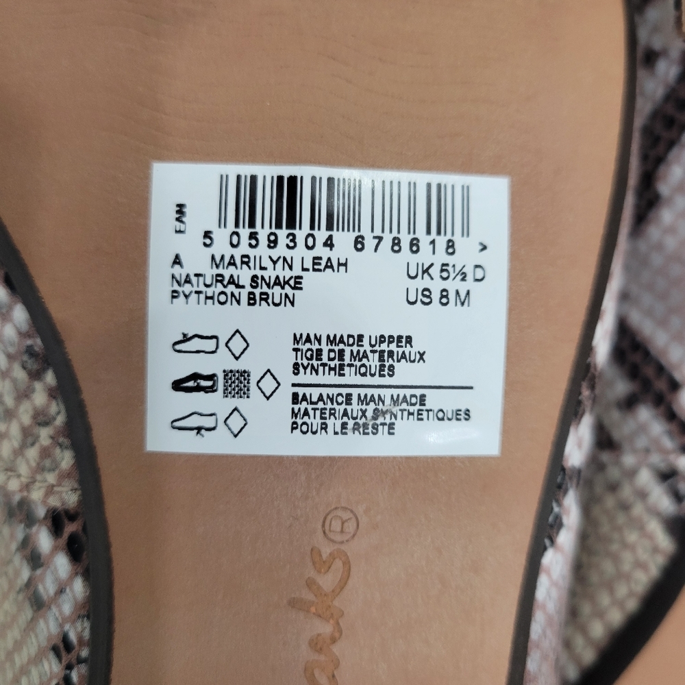 Clarks Marilyn Leah Snake Python Pumps 8 - Picture 6 of 6